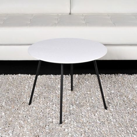 Couchtisch LYRA Durchmesser 55cm / Eiche Weiß/ (1/2)