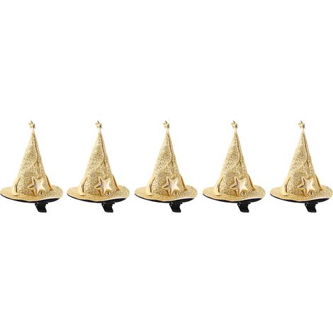 5 pièces Mini Chapeaux de Sorcière Pinces à Cheveux, Accessoires Déguisement pour Fête Halloween (1/5)