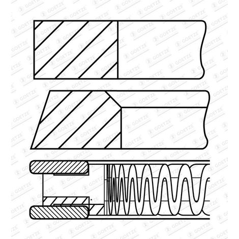 Jeu de segments de pistons GOETZE ENGINE 08-431400-00 PORSCHE 99610305302