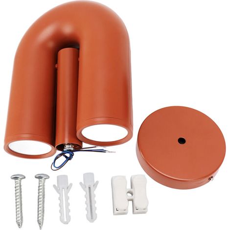 U-shaped wall light made of ABS iron, modern Nordic warm light, decorative U-shaped wall lantern for hotel hallway, 85-265V, Orange (1/5)