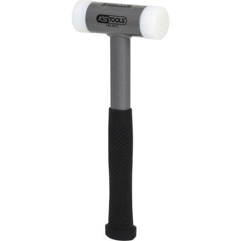 KS Tools - Maillet à embouts plastiques anti rebonds, manche acier, L, 300 mm, Ø 40 mm - 140.5273