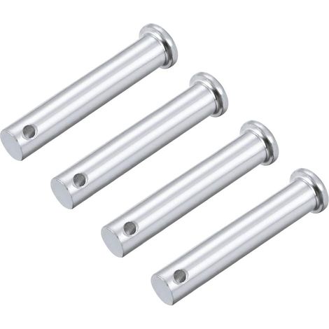 Axe de Charnière Acier - Lot de 4 - Acier Galvanisé - Tête Plate Trou Unique 10mm - Menuiserie et Industrie - 10x55mm (1/3)