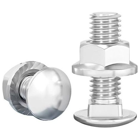 10 pièces M8x20mm carré à boulons de voiture Écrous de chariot Vis en acier au carbone Vis de voiture avec écrous hexagonals à bride (1/5)