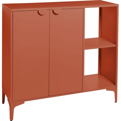 Buffet pour le Bureau Industriel en Acier avec 2 Étagères et 2 Portes Magnétiques Marron Doré Ardura (1/5)