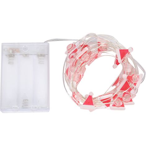 Guirlande lumineuse de 30 LED en forme de chapeau de Noël (blanche) - 3 m (1/5)