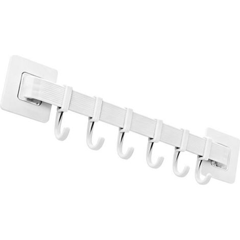 crochets de porte-manteau Crochets muraux porte-manteau sans poinçon porte-serviettes multifonction linge embrasse Blanche (1/4)
