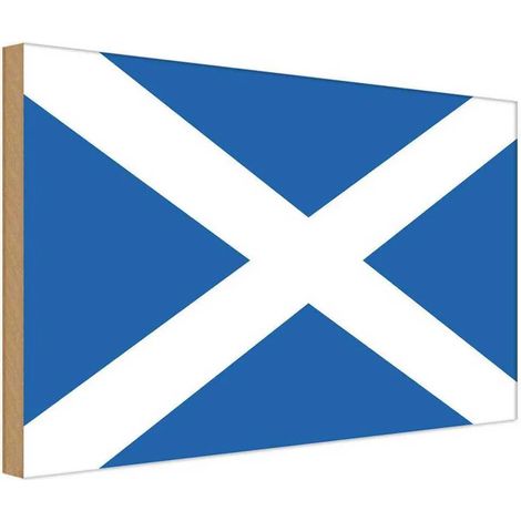 Panneau en bois 30x40 cm Drapeau, bannière et armoiries de l'Écosse (1/4)