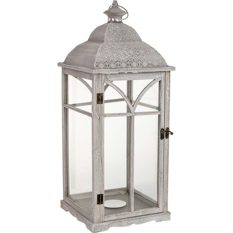Farol de madera 30x30x74.5h cm