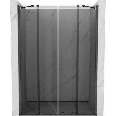Mexen Velar Duo porte de douche coulissante 140 cm, graphite, gris canon brossé - 871-140-000-42-66 (1/5)
