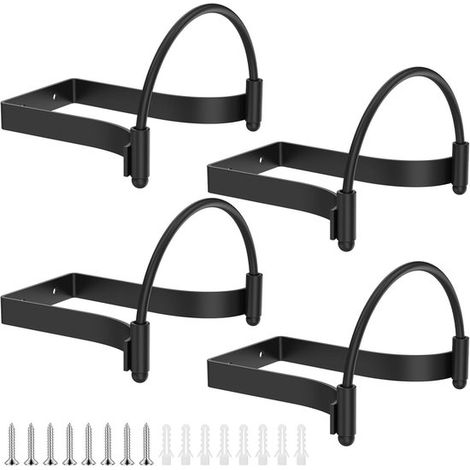 Juego de 4 percheros metálicos de pared para sombreros de vaquero (negro), ganchos para colgar sombreros de estilo retro western. (1/5)