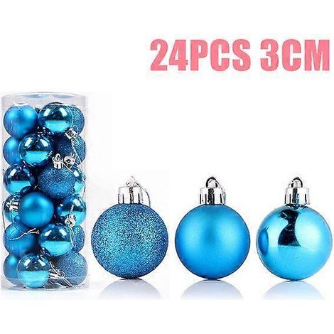 Boules de Noël décoratives, pendentifs à suspendre au sapin, sphères de Noël de 6 cm, décoration de Noël, cadeau de Nouvel An, type 04, 24 pièces de 3 cm (1/5)