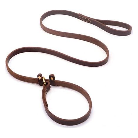 Laisse pour chien en cuir antidérapante, laisse antidérapante pour animaux de compagnie avec curseur (1/3)