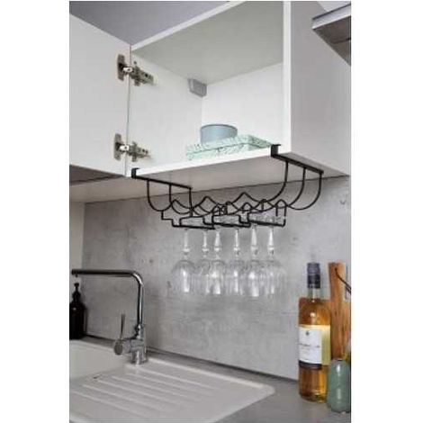 Colgador Botellas y Copas Klea Negro 53259 WENKO