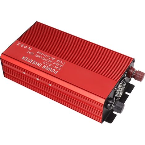 Onduleur solaire 1500 W à double usage, en alliage d'aluminium, pour automobile, 12 V à 220 V (1/5)