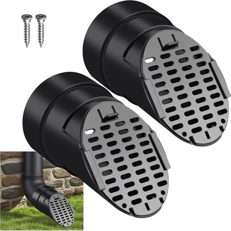 Fallrohr-Dachrinnenverlängerungen, 2 Stück, Fallrohr-Dachrinnenverlängerungen, Dachrinnenschutzgitter, Fallrohrverlängerungsadapter 10 cm (Schwarz) (1/5)