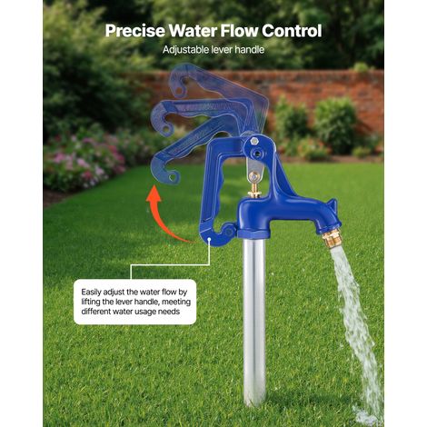 Borne Incendie Antigel 1280 mm Robinet Extérieur de Jardin, avec Profondeur d'Enfouissement 609,6 mm, Raccord d'Entrée et de Sortie… (1/5)