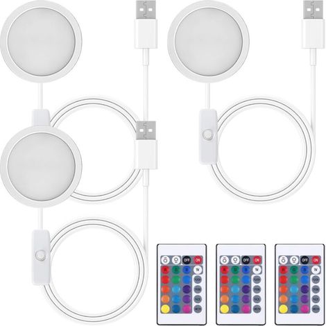 Set of 3 LED lamps for Bambu Lab A1/A1mini/P1S/P1P/X1C 3D printers, 3W Bambuolab 3D printer accessories with switch, 16 colors, DIY creative LED kit, night light for models (1/5)