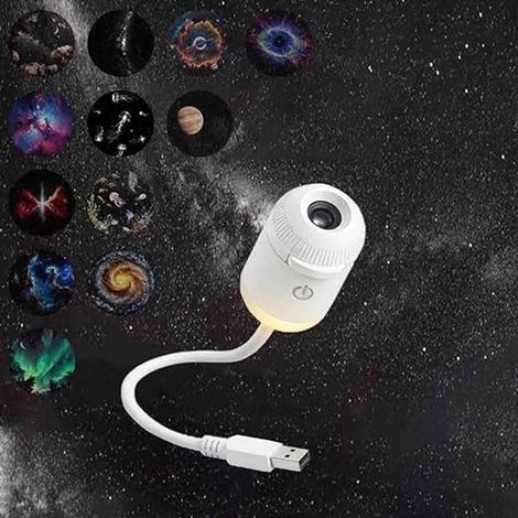 Projecteur d'étoiles, projecteur de galaxie, veilleuse projecteur, lampe étoilée, orientable à 360°, décoration pour voiture, planétarium, chambre, salon (1/5)
