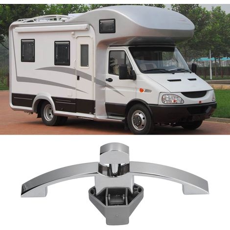Serrure à bouton-poussoir avec poignée pour camping-car, serrure à poignée en alliage de zinc, serrure pour armoire suspendue de bateau/camping-car (1/5)