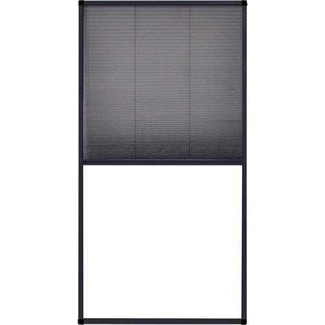 Moustiquaire plissée pour fenêtre de toit cadre aluminium anti-insectes anthracite 80 x 160 cm (1/5)