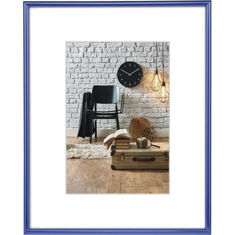 Cadre photo en plastique taille du Cadre de 30 x 40 cm avec bordure de 9 mm x 17 mm, pour une photo de 20 x 28 cm Bleu (1/4)