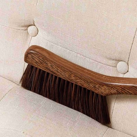 Brosse à poussière en bois, balai à main, brosse de table avec manche en bois, balai mélangeur, brosse douce, convient pour les tables, les lits, les canapés et les voitures (lot de 2) Couleur bois (1/2)
