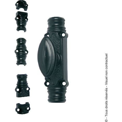 Afbat – Crémone fonctionnelle renforcée pour fenêtres en bois – Mécanisme de pêne en fonte – Finition noire – Dimensions 16x8 mm (1/3)