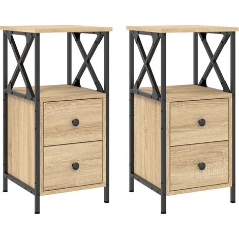 Maison Exclusive - Nachttische 2 Stk. Sonoma-Eiche 34x35,5x70 cm