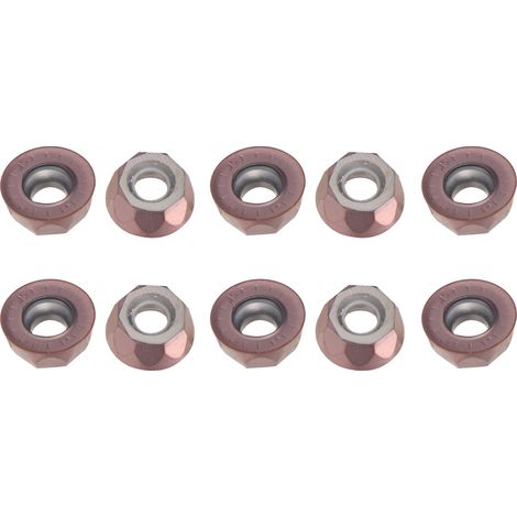 10 Stück runde Hartmetall-Fräser für CNC-Holzdrehmaschinen, Hartmetall-Bronze-Beschichtung, Drehwerkzeuge (RPMT10T3MOE-P)
