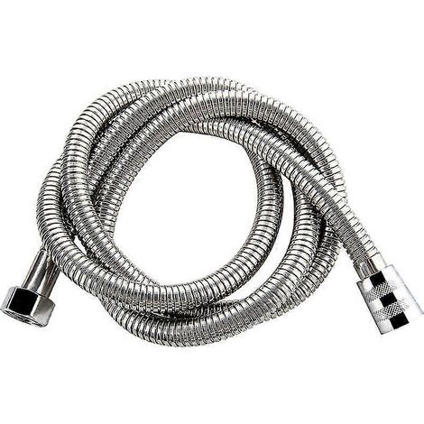 Flexible de douche, flexible extra long en acier inoxydable pour pommeau de douche à main avec insert et écrou en laiton - Durable et flexible (chrome) (1/2)