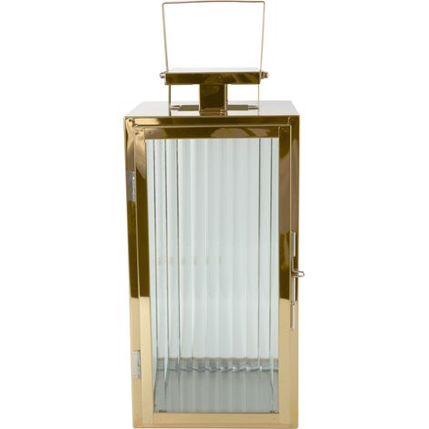 TrendLine Deko Laterne Edelstahl 15 x 14 x 30 cm gold