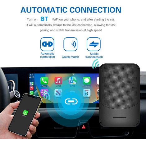 Adattatore per auto CarPlay Box da cablato a wireless, accessorio universale PlugAndPlay per l'intrattenimento in auto. (1/4)