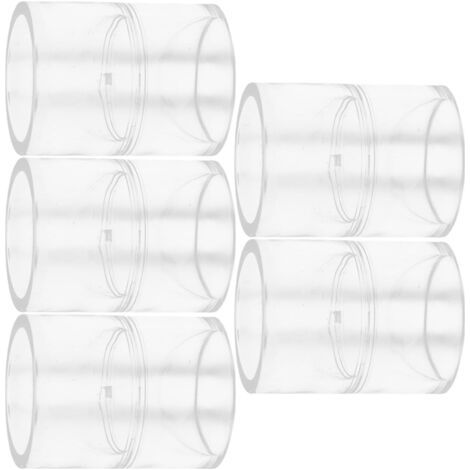 Lot de 5 Connecteurs Droits en Acrylique Transparent, Raccords Tuyau D'arrosage Diamètre Intérieur 32 Mm, Adaptateurs pour Aquarium, Bassin et Réparation Plomberie, Connexion -
