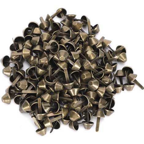 Packung mit 200 Flachkopfnägeln, 12 mm, Antikmessing, für DIY-Lederwaren und Accessoires (1/5)