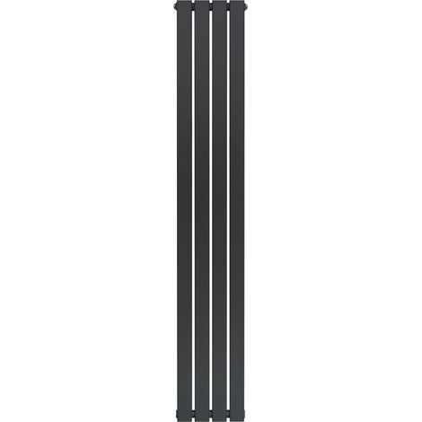 Radiateur Plat à 1 Colonne 1800 x 280 mm en Acier Carbone Gris Anthracite Chauffage Centrale Moderne Verticale Monté Sur Mur Cuisine Salle de Bain [Brosse de Nettoyage & Supports INCLUSES]