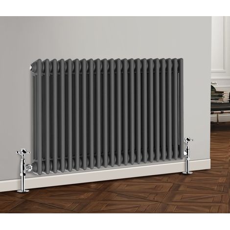 NRG Traditional Cast Iron Style Radiator Horizontal 3 Column Anthracite 600 x 1010mm