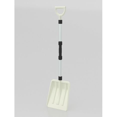 COSTWAY Pala da Neve Larga 26 cm, Pala Trasferimento Leggera con Manico Ergonomico e Asta in Alluminio Pesante, Pala da Neve Portatile per Vialetti, Marciapiedi, Giardino e Campeggio
