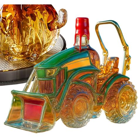 Tequila Decanter Bouteille Liqueur en Forme de Tracteur 3D