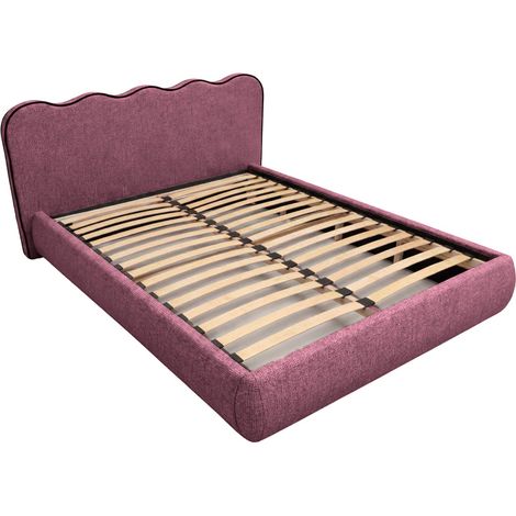 SPELLO - Lit tissu lisse 200x200cm Mauve (1/5)