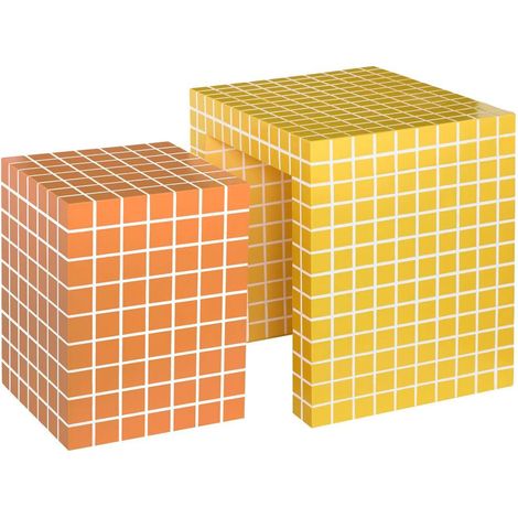 Lot de 2 Tables d'Appoint "Betsy" 45cm Jaune & Orange