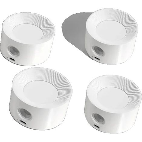Aplique LED de pared, regulable, con batería recargable, color blanco - 4 unidades (1/2)