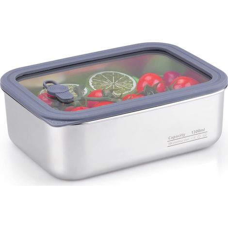 1300ml Lunch Box Micro Ondable Bento Lunch Box en Acier Inoxydable (1/5)