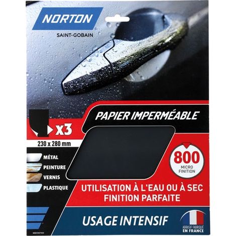 NORTON - feuille impermeable 230x280 grain 800 norton intensifs x3