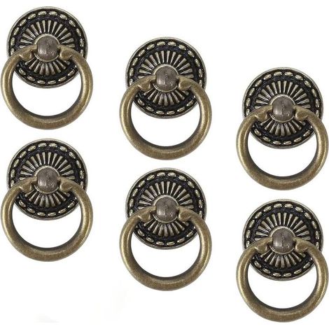 6 Pièces Poignée Meuble Vintage Boutons de Tiroir Vintage Porte de Placard Boutons, Commode Ancien Poignet Antique Rétro Tiroir Alliage de Zinc Bronze Poignee de Meuble Vintage pour Cuisine Arm (1/5)
