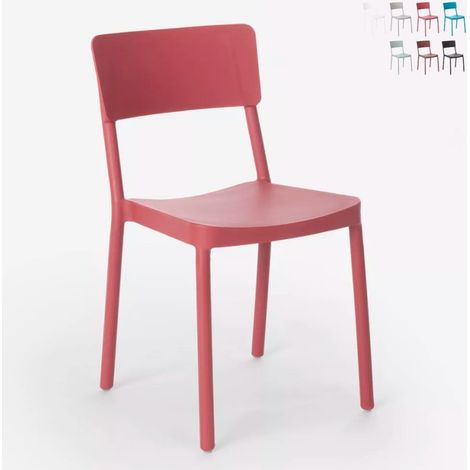 Sedia in polipropilene design moderno per cucina bar ristorante giardino Liner - Rosso (1/5)