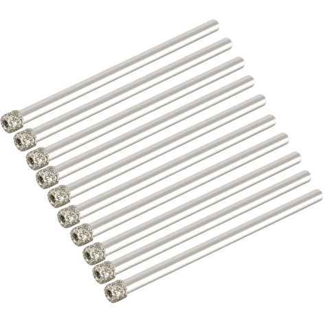 1/8"(3mm) Forets de Scie à Trou Revêtus de Diamant pour Verre Céramique Marbre Roche Porcelaine 10pcs (1/5)