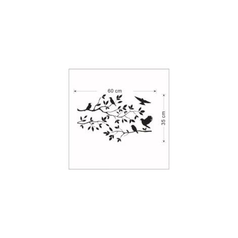 Arbre Branches Oiseaux Wall Sticker Amovible Vinyle Chambre Salon Art Mural Noir Sticker Décoration - Crezuo