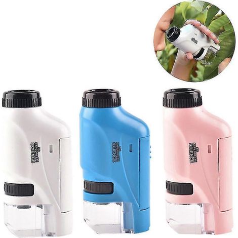 Microscope portatif 60-120x, microscope de poche avec éclairage LED, mini microscope portable