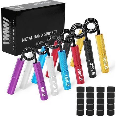 6 Unterarmtrainer-Griffe – Metallgriff, Unterarm-Griffwerkzeuge für Zuhause, Fitnessstudio und Büro (1/5)