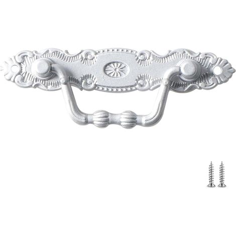 Poignées de meubles (lot 6) blanches, pliables, style antique (1/4)
